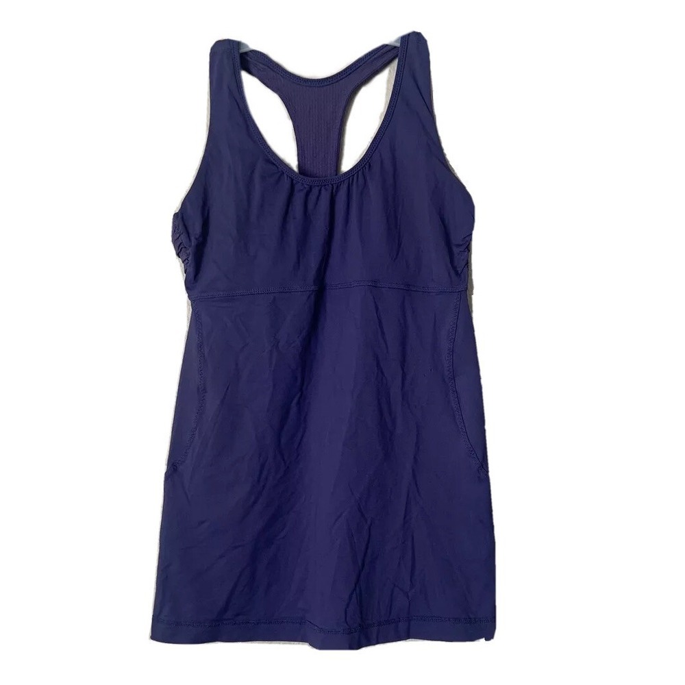 Lulu Lemon WOMENS Purple BACK‎ CUTOUT ACTIVE SLEEVELESS SHIRT Size 8 BZ